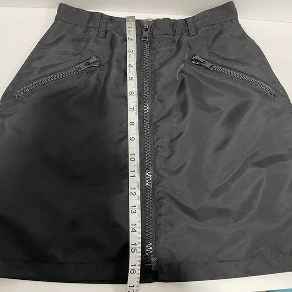 Vintage 90s Express Womens Zip Mini Skirt Size 4 Black Whimsigoth Retro Grunge - Picture 5 of 7